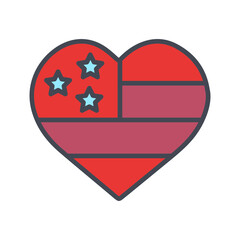 American Heart Vector Icon