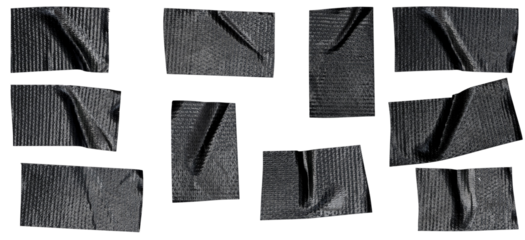 Black Duct Tape Strips Set Illustration for Repair, Craft, and Design Use