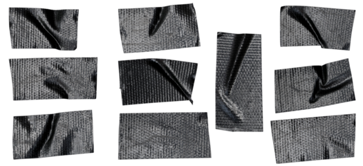 Black Duct Tape Strips Set Illustration for Repair, Craft, and Design Use