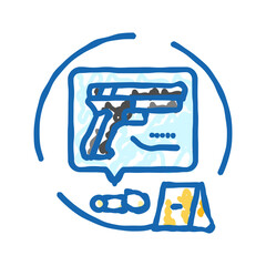 trace evidence crime icon doodle illustration