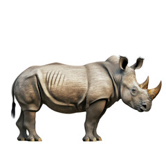 Obraz premium Black Rhinoceros isolated on white or transparent background 
