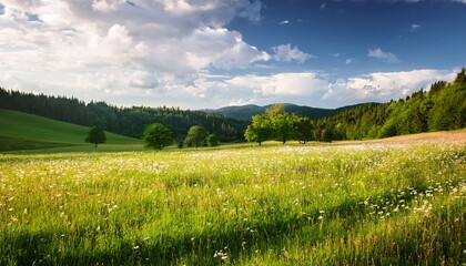 ki pola letnie ki ki i lasy kwitn ce trawy zielone ki s oneczny dzie na wsi