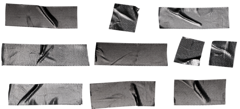 Black Duct Tape Pieces Set Illustration for Design, Repair, and Craft Projects