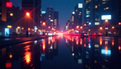 Obraz premium Abstract late-night city lights forming geometric shapes, shadows, lights
