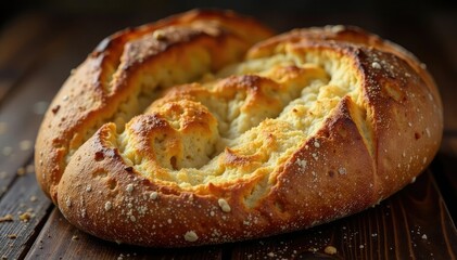 Artisanal bread, crusty texture, rustic charm, rustic, homemade