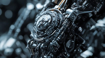 Close-up of fusion reaction with intricate biomechanical elements 