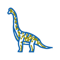 brachiosaurus dinosaur animal icon doodle illustration