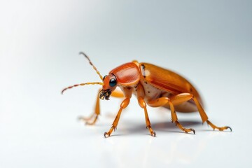 Close-up of a single bug on pure white background, pest, texture, leg