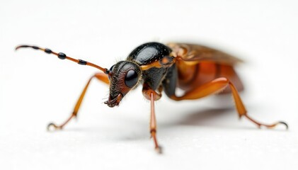 Fototapeta premium Close-up of a single insect on pure white background, arthropod, bug