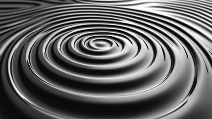 Smooth black surface creates mesmerizing ripples under light, showcasing a dynamic pattern of concentric waves