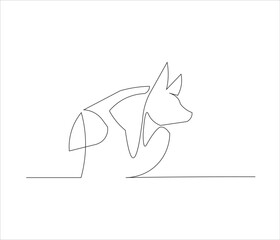 One continuous line drawing of anubis god. single line illustration of egypt mythological creatures concept. editable stroke