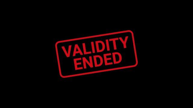 Validity ended Text Stamp Animation