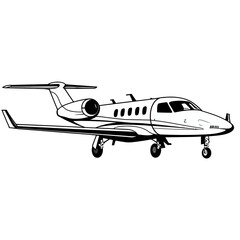 Private jet isolated 