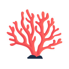 Naklejka premium My Simple flat 2D illustration of coral isolated on a transparent background, EPS Format, vector, flat design, animation design, simple flat 2D