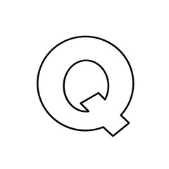 alphabet letter Q isolated font hand drawn style