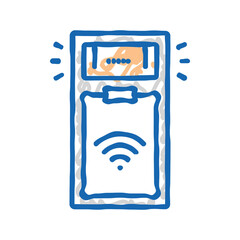smart motion sensor home icon doodle illustration