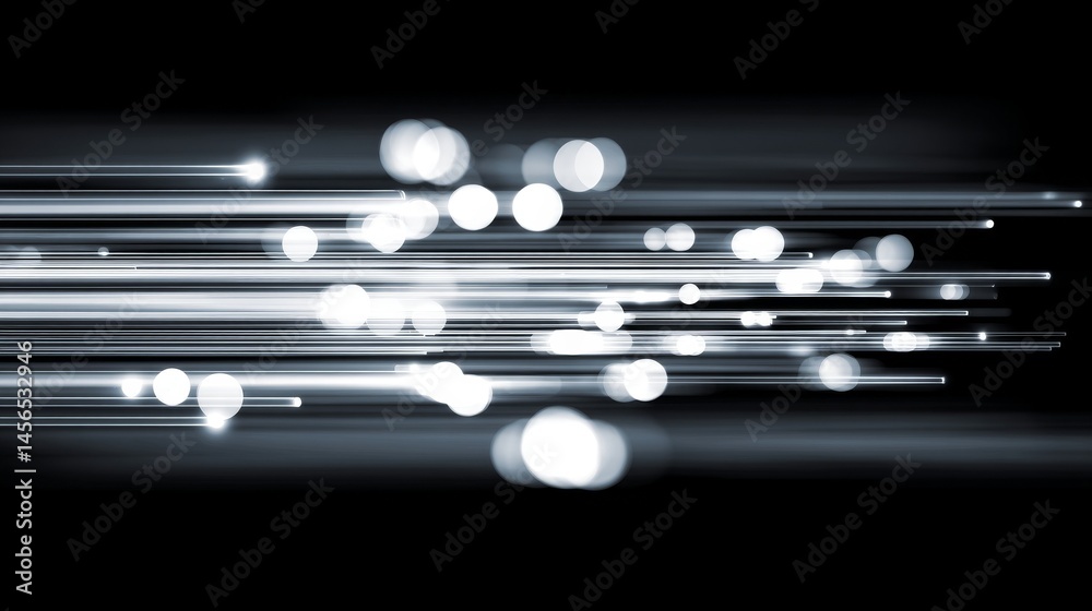  abstract representation of rows of racks with network and server hardware in a modern high tech inte