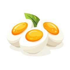 A Simple flat 2D icon deviled eggs collection isolated on a transparent background, vector, flat design, animation design, simple flat 2D icon, minimalist design, clipart, illustration