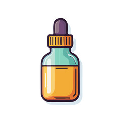  A Simple flat 2D icon dropper bottle isolated on a transparent background, vector, flat design, animation design, simple flat 2D icon, minimalist design