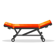 A Simple flat 2D icon emergency stretcher isolated on a transparent background, vector, flat design, animation design, simple flat 2D icon, minimalist design