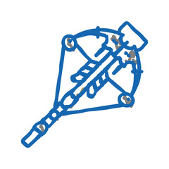 crossbow weapon military icon doodle illustration