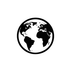 My Simple flat 2D icon of a globe earth isolated on a transparent background, vector, flat design, animation design, simple flat 2D icon, minimalist design