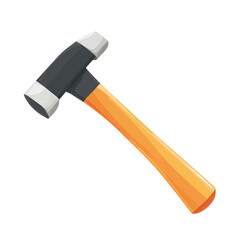 My Simple flat 2D icon of a hammer for shoemaker isolated on a transparent background, vector, flat design, animation design, simple flat 2D icon, minimalist design