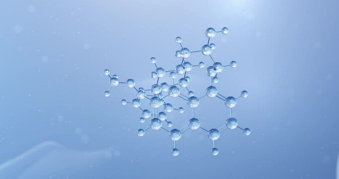 Naftopidil rotating molecular structure, 3d model of antihypertensive drug