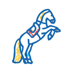 circus horse carnival vintage show icon doodle illustration