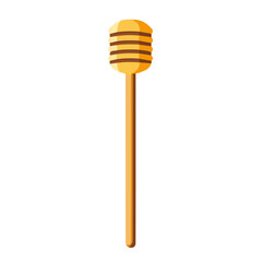 My Simple flat 2D icon of a honey drizzle stick isolated on a transparent background, vector, flat design, animation design, simple flat 2D icon, minimalist design