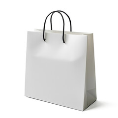 A single Matte paper shopping bags , high-detail photography style on pure white background perfect for di-cut. perflect for product mock-up. 