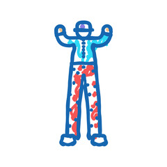 stilt walker carnival vintage show icon doodle illustration