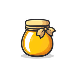 My Simple flat 2D icon of a honey jar isolated on a transparent background, vector, flat design, animation design, simple flat 2D icon, minimalist design