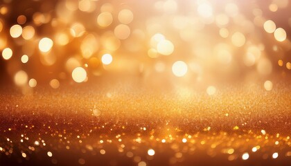golden sparkle bokeh background with warm orange gradient and festive glittering lights for celebration and luxury designs