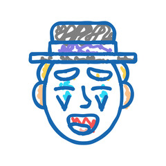 clown carnival vintage icon doodle illustration