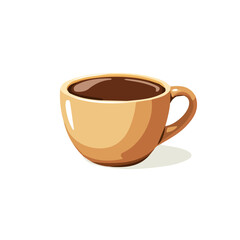 My Simple flat 2D icon of a hot chocolate mug isolated on a transparent background, vector, flat design, animation design, simple flat 2D icon, minimalist design