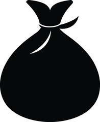 money bag black silhouette on white background