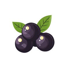 A Simple flat 2D icon jabuticaba isolated on a transparent background, vector, flat design, animation design, simple flat 2D icon, minimalist design, clipart, illustration