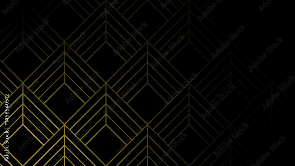 Poster Gold gradient and black smooth luxury light reveal geometric abstract art deco pattern motion graphics background