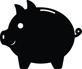 piggy bank black silhouette