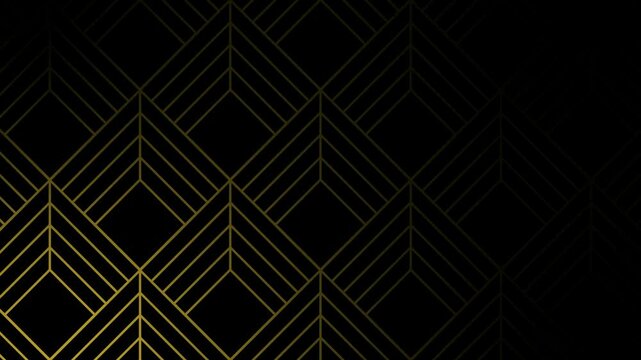 Gold gradient and black smooth luxury light reveal geometric abstract art deco pattern motion graphics background