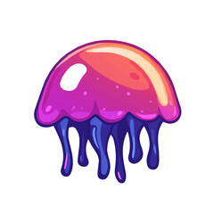 A Simple flat 2D icon jelly isolated on a transparent background, vector, flat design, animation design, simple flat 2D icon, minimalist design, clipart, illustration