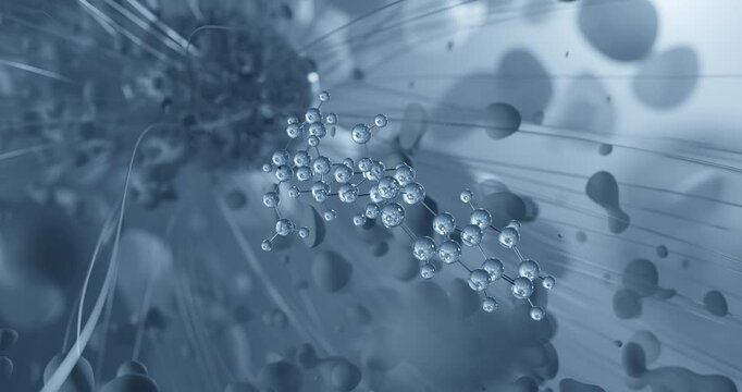 Looped video of Carvedilol, beta-blocker, rotating molecular 3D ball-and-stick model