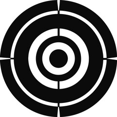 target bullseye black silhouette on white background