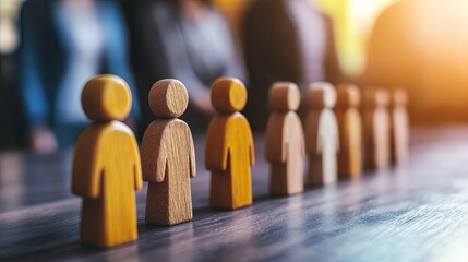Wooden Figures Recruitment Concept - Team Building