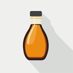 My Simple flat 2D illustration of maple syrup bottle isolated on a transparent background, eps, vector, flat design, animation design, simple flat 2D icon, clipart