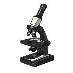 My Simple flat 2D illustration microscope isolated on a transparent background, vector, flat design, animation design, simple flat 2D icon, clipart