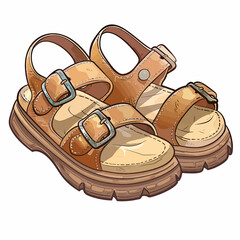 Baby sandals on white 