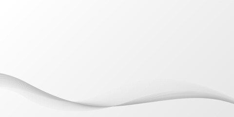 Abstract Clean White Wave Background with Smooth Gradient Layers