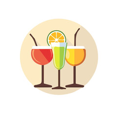 My Simple flat 2D illustration of a party drinks isolated on a transparent background, vector, flat design, animation design, simple flat 2D icon, clipart